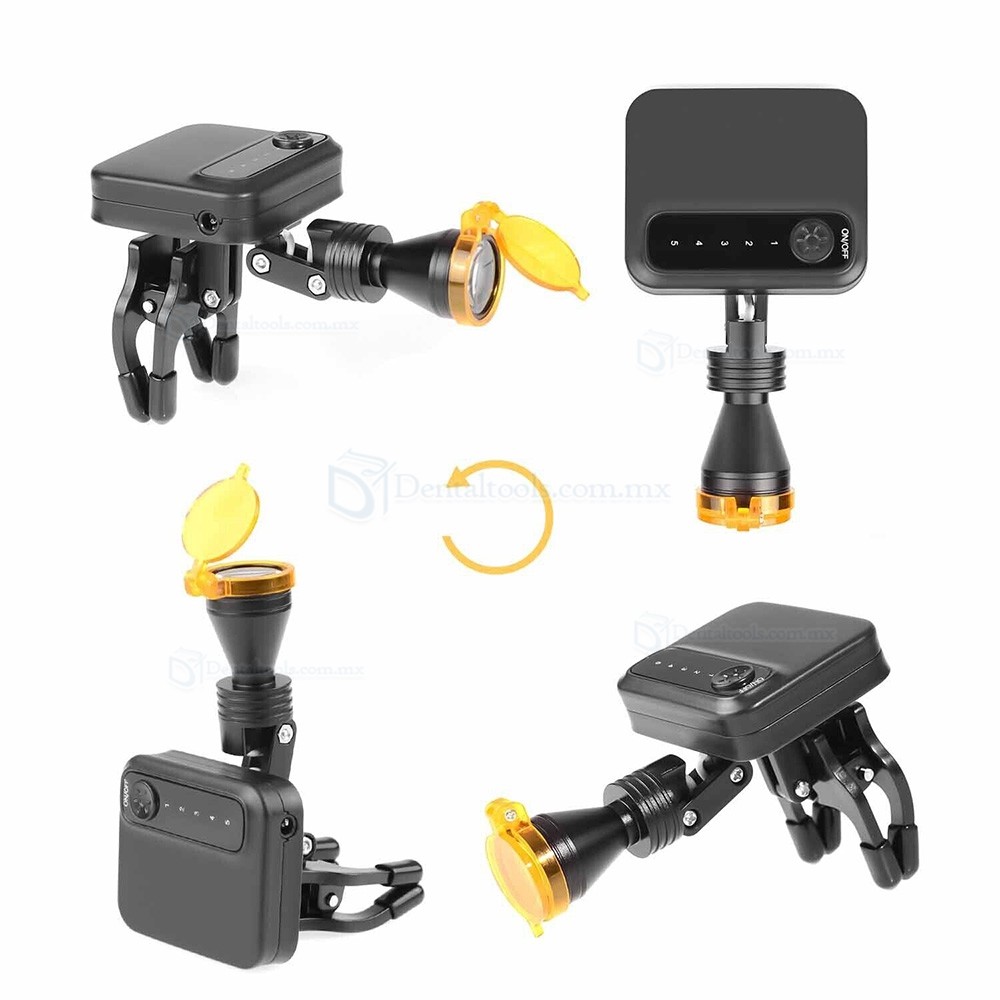 L&aacute;mpara frontal LED dental inal&aacute;mbrica de 5W con filtro y 2 bater&iacute;as